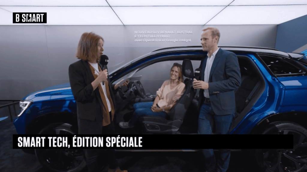 Mondial de l'auto vidéo Renault interview dans une voiture