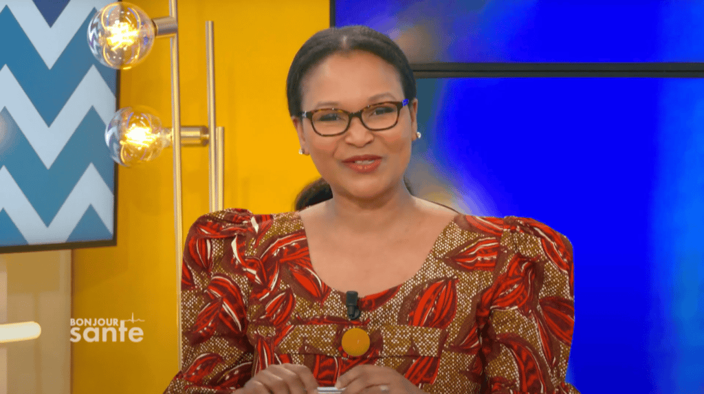 Joëlle Ededeghe Ndong présentatrice principale de Bonjour Santé pour Canal + Afrique