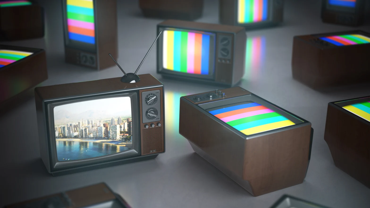 Télévisions en 3D qui diffusent un signal